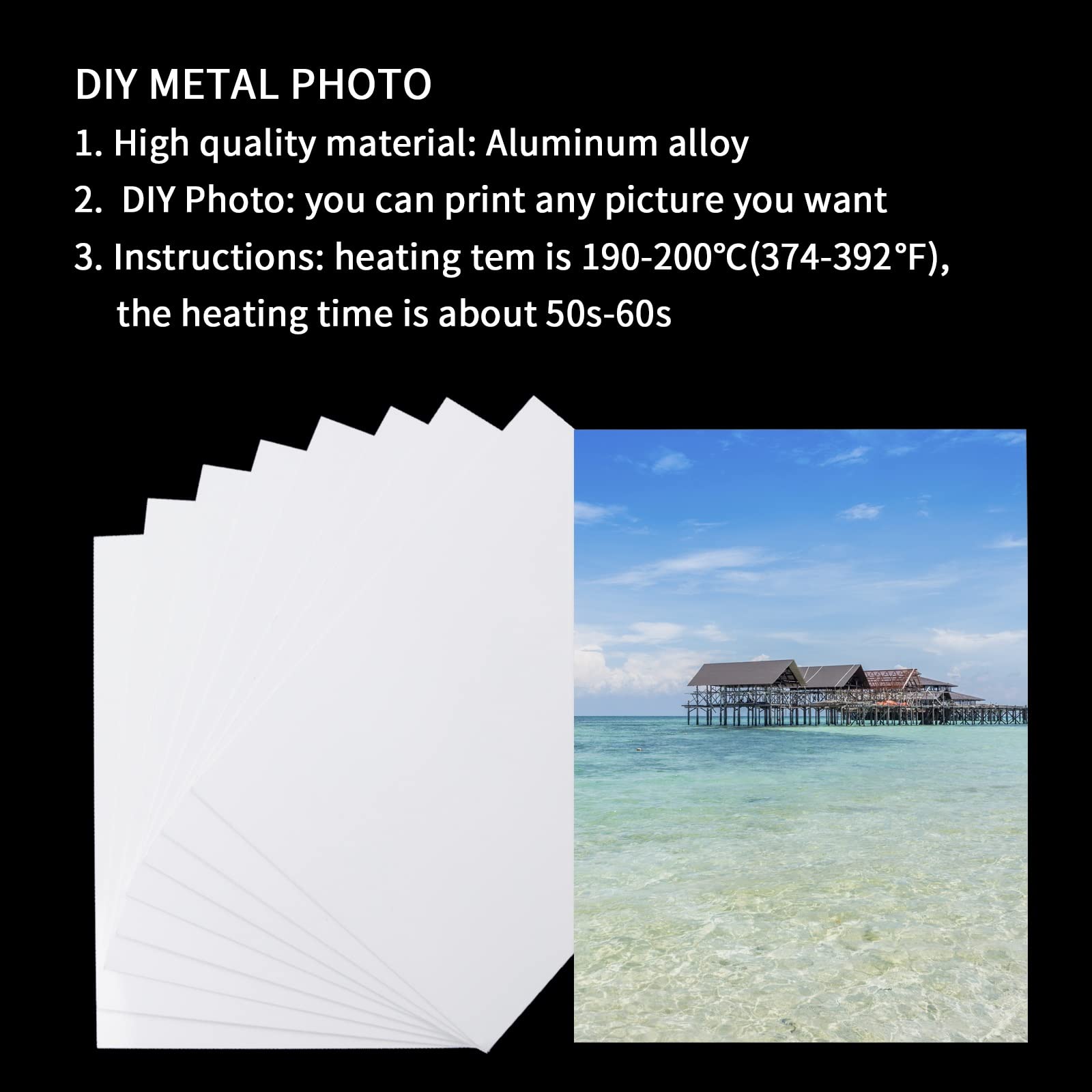 20 Pcs Sublimation Metal Photo Blanks 8"X10" X0.45mm Aluminum Photo Sign Blank Photo Metal Wall Sublimation Poster Frame Blanks.