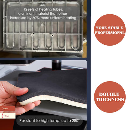 32x40 Inch Heat Press, 220V 8000W High Pressure Clamshell Heat Press Machine for Business, Large Professional Digital Control Heat Transfer Machine for Sublimation, Sliding Base Design.