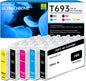 T693 Ink Cartridge 350ml with New Chip T6931 T6932 T6933 T6934 T6935 Remanufactured for T693 SureColor T5270 T3000 T3070 T3200 T3270 T5000 T5070 T5200 Printer, 5-Pack T5270 Ink Kit