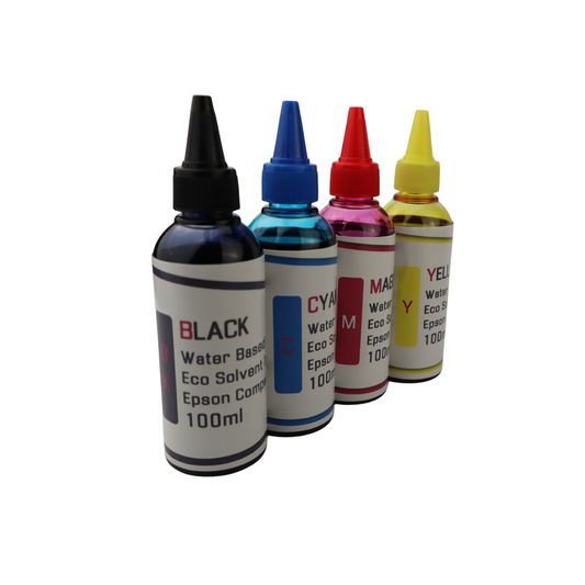 4 100ml bottles Eco Solvent Water Based Ink for Epson WorkForce WF-7010 WF-7510 WF-7520 printers