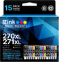 E-Z Ink 270 271 XL Ink Compatible for Canon 270 271 PGI-270XL CLI-271XL Ink Cartridges to use with Canon Pixma TS6020 TS9020 MG7720 MG6821 MG5720 MG5721 MG5722 MG6820 MG6822 TS5020 TS8020,15 Pack.