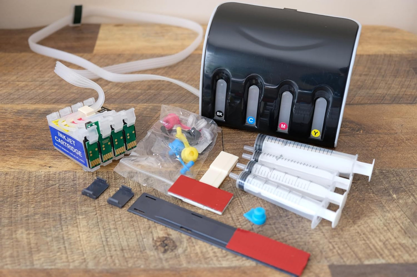INKXPRO CISS Refill Cartridge Kit with ARC chip Works with WF-2630 Expression XP-320, XP-420, XP-424 Printers.
