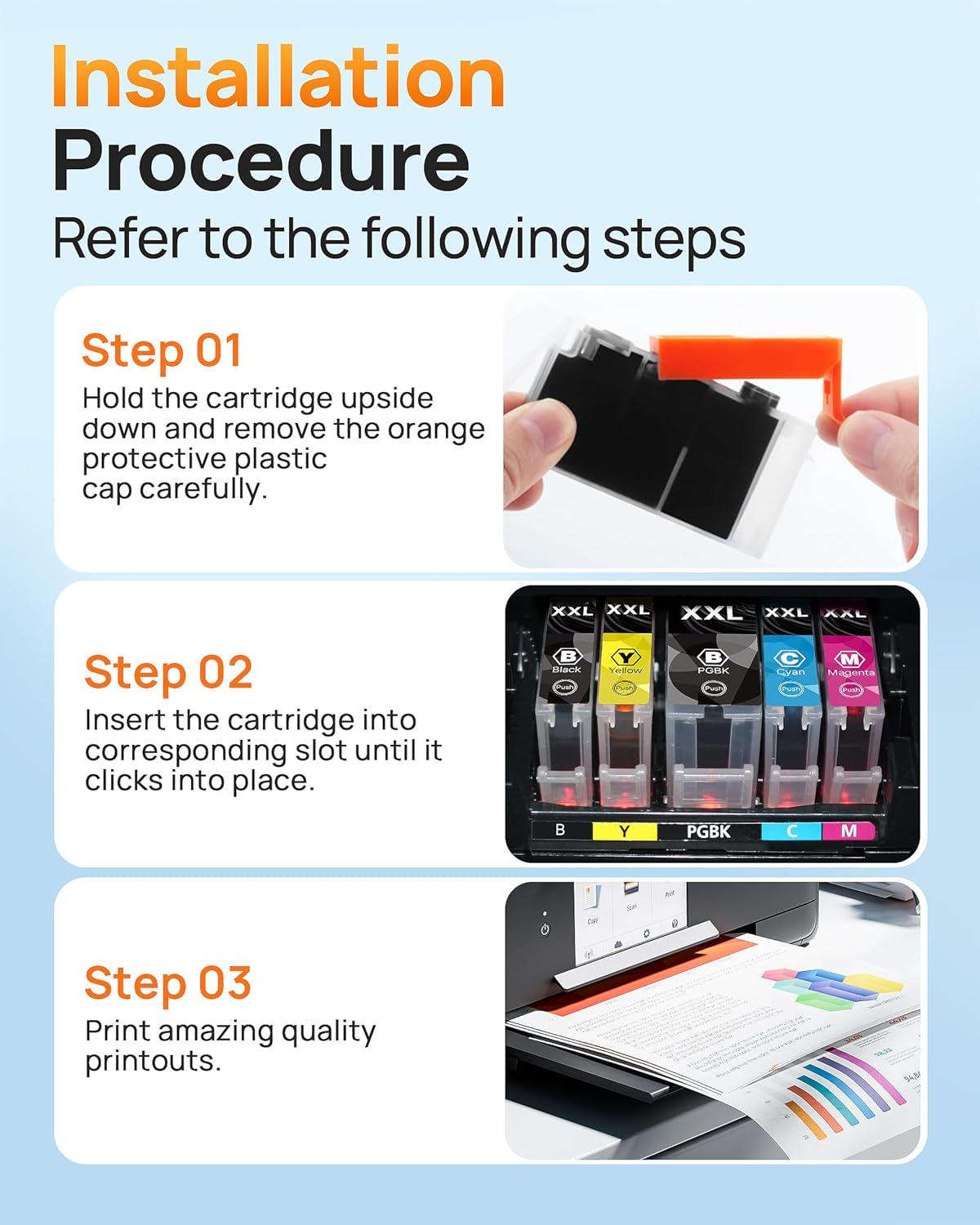 E-Z Ink Compatible Ink Cartridge Replacement for Canon CLI-281XXL 281 XXL Compatible with PIXMA TR7520 TR8520 TS6120 TS6220 TS8120 TS8220 TS9120 TS9520 TS9521C Printer (3 Pack).