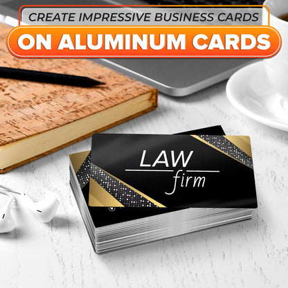 100 Pcs Metal Sublimation Blanks – Double-Sided Sublimation Business Card Blanks for Printing of Logos, Nameplates, and Custom Gifts – Smooth Finish Ultra-Thin Aluminum Alloy Cards in Pearl Color.
