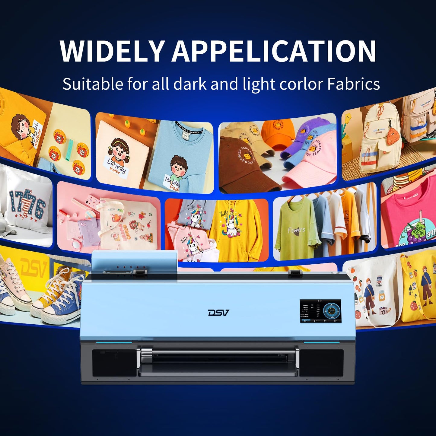 DSV A3 XP600 DTF Printer with Shaker & Air Purifier, 2X Faster Than L1800, 4.5" LED Touch Screen, White Ink Circulation & Auto-Cleaning, 24/7 Auto-Maintenance, 2-Year Free Ink for T-Shirt Printing