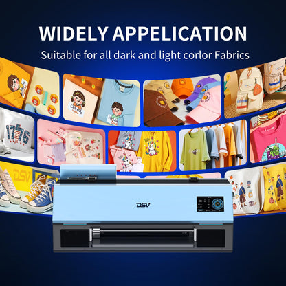 DSV A3 XP600 DTF Printer with Shaker & Air Purifier, 2X Faster Than L1800, 4.5" LED Touch Screen, White Ink Circulation & Auto-Cleaning, 24/7 Auto-Maintenance, 2-Year Free Ink for T-Shirt Printing
