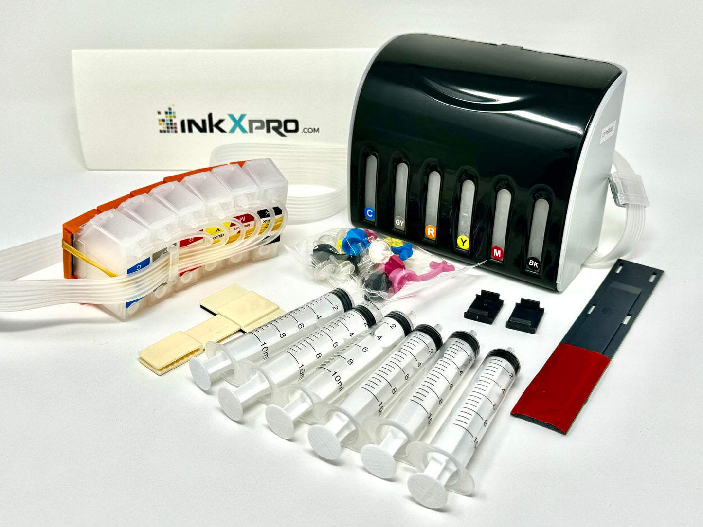 INKXPRO EcoPRO 312XL Empty Ink System CISS Refillable Cartridge Kit for Chipless Firmware Installed EPSON XP-15000 Printer (Without Damper).