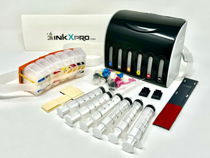 INKXPRO EcoPRO 312XL Empty Ink System CISS Refillable Cartridge Kit for Chipless Firmware Installed EPSON XP-15000 Printer (Without Damper).