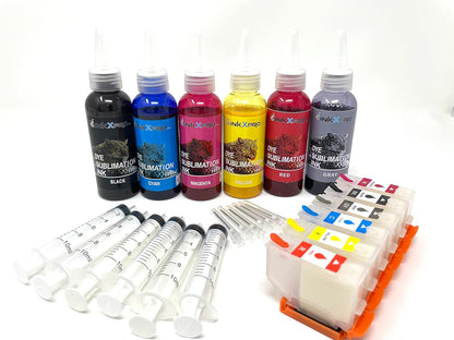 INKXPRO EcoPRO 312XL Empty Ink System CISS Refillable Cartridge Kit for Chipless Firmware Installed EPSON XP-15000 Printer (Without Damper).