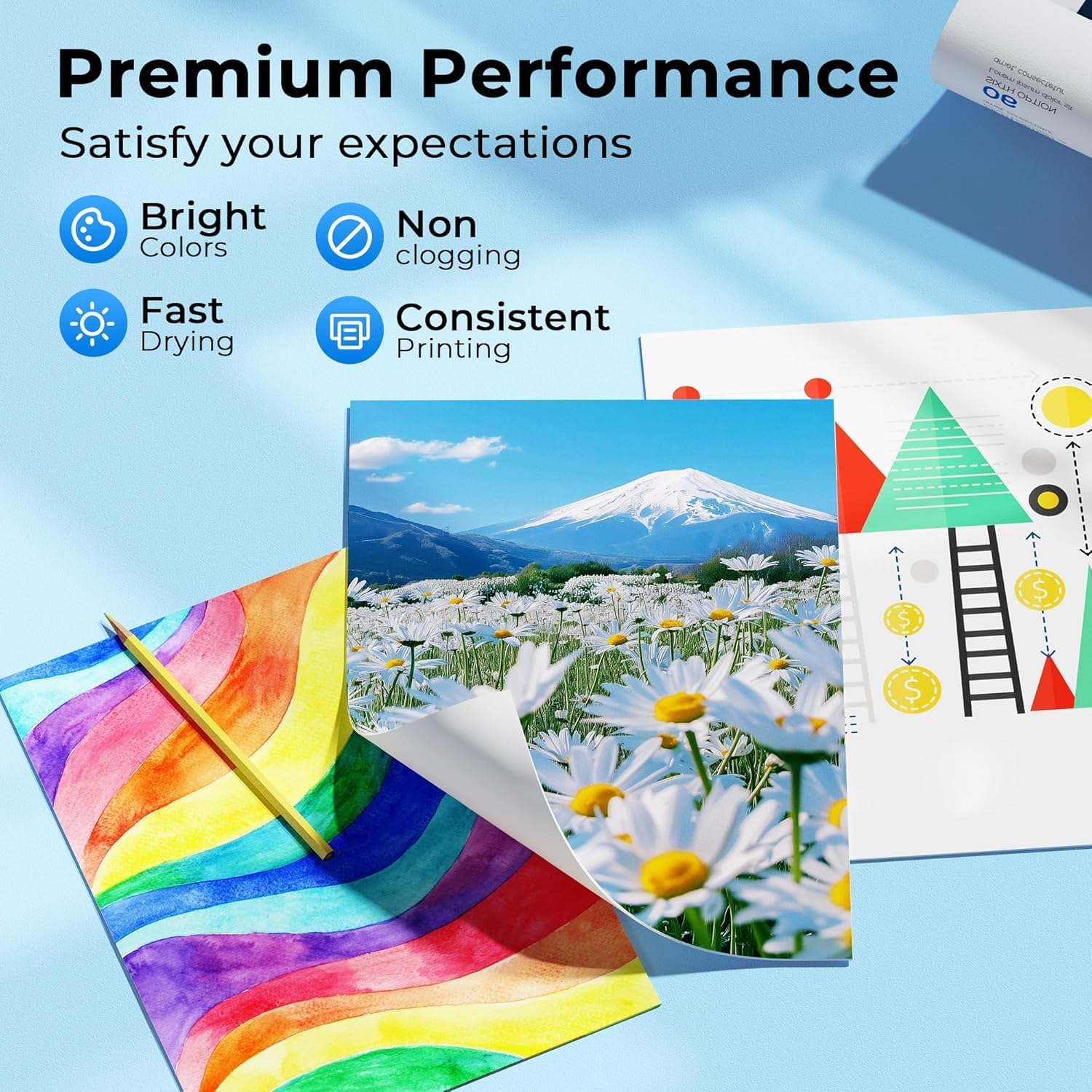 552 Pigment Ink Refill Ink Bottle Remanufactured for Epson 552 Ink Used for EcoTank Photo ET-8500, ET-8550 Printer (1 Photo Black, 1 Black, 1 Cyan, 1 Magenta, 1 Yellow, 1 Grey, 6-Pack).