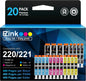 E-Z Ink Compatible Ink Cartridge Replacement for Canon PGI220 PGI-220 CLI221 CLI-221 to use with MX870 MX860 MP620 MP560 MP980 (4 Large Black, 4 Cyan, 4 Magenta, 4 Yellow, 4 Small Black) 20 Pack.