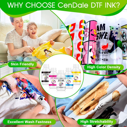 CenDale Premium DTF Printhead Cleaning Solution - Universal Printhead Cleaner Kit for Any DTF & DTG Printers, Print Head Cleaning Kit for Epson ET8550 L1800 XP15000 R1390 XP600 Ink Printer (100ML)