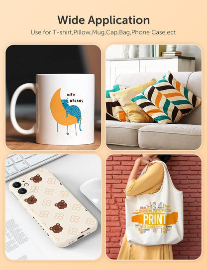 Hiipoo Sublimation Ink Refilled Bottles Work with ET-2720 ET-2760 ET-2800 ET-15000 ET-2803 ET-2850 ET-3760 ET-4800 ET-4760 Inkjet Printer Heat Press Transfer on Mugs T-Shirts Pillows Phone Case.