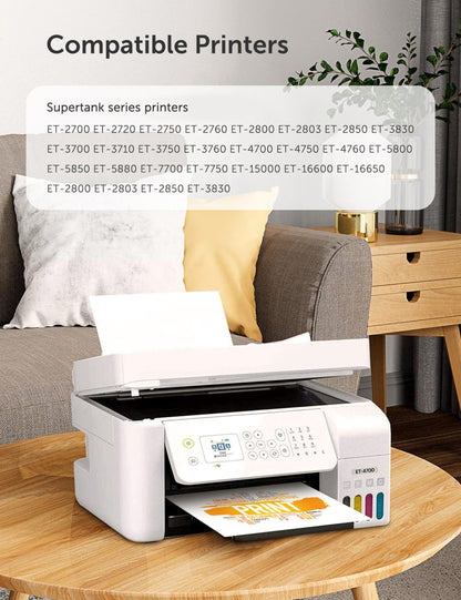 Hiipoo Sublimation Ink Refilled Bottles Compatible for ET2400 ET-2800 ET2720 ET2760 ET2750 ET4800 ET-2803 ET-2850 Inkjet Printers Heat Press Transfer on Mugs T-Shirts.