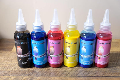 INKXPRO Brand 6X100ml True Color Heat Transfer Pigment Ink Refills for Artisan XP All-in-one Printer.