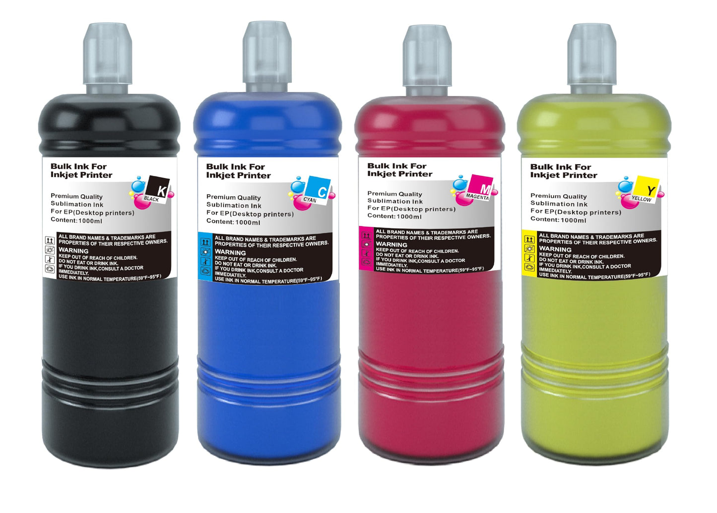Sublimation Replacement Refill Ink Bottles Compatible for T502 T512 T522 T542 T552 T49M Heat Transfer Sublimate Ink - 4 Pack (100ml)