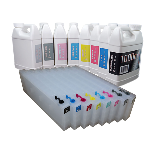 8 1000ml bottles compatible Pigment Ink 8 Refillable Ink Cartridges for Epson Stylus Pro 4880 Printer