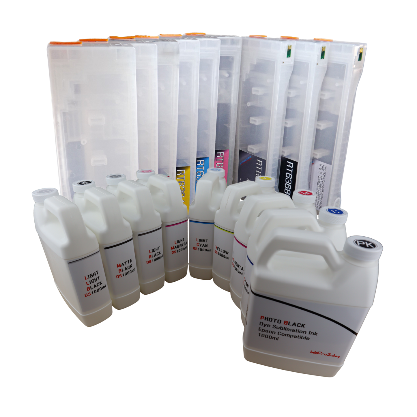 9- 1000ml bottles Dye Sublimation Ink 9 Refillable Ink Cartridges for Epson Stylus Pro 7890 9890 Printers