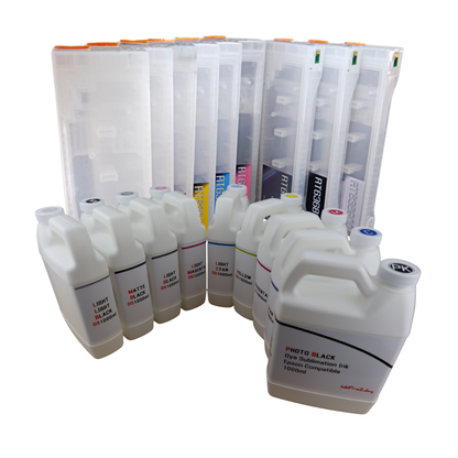 9- 1000ml bottles Dye Sublimation Ink 9 Refillable Ink Cartridges for Epson Stylus Pro 7890 9890 Printers