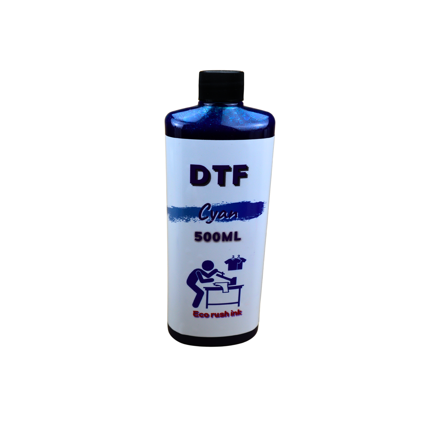 Cyan 500ml bottles DTF Direct to Film Ink White, Black, Cyan, Magenta, Yellow