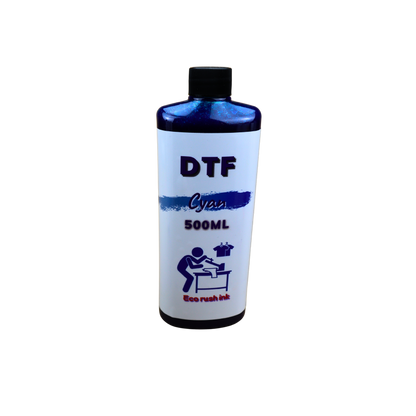 Cyan 500ml bottles DTF Direct to Film Ink White, Black, Cyan, Magenta, Yellow