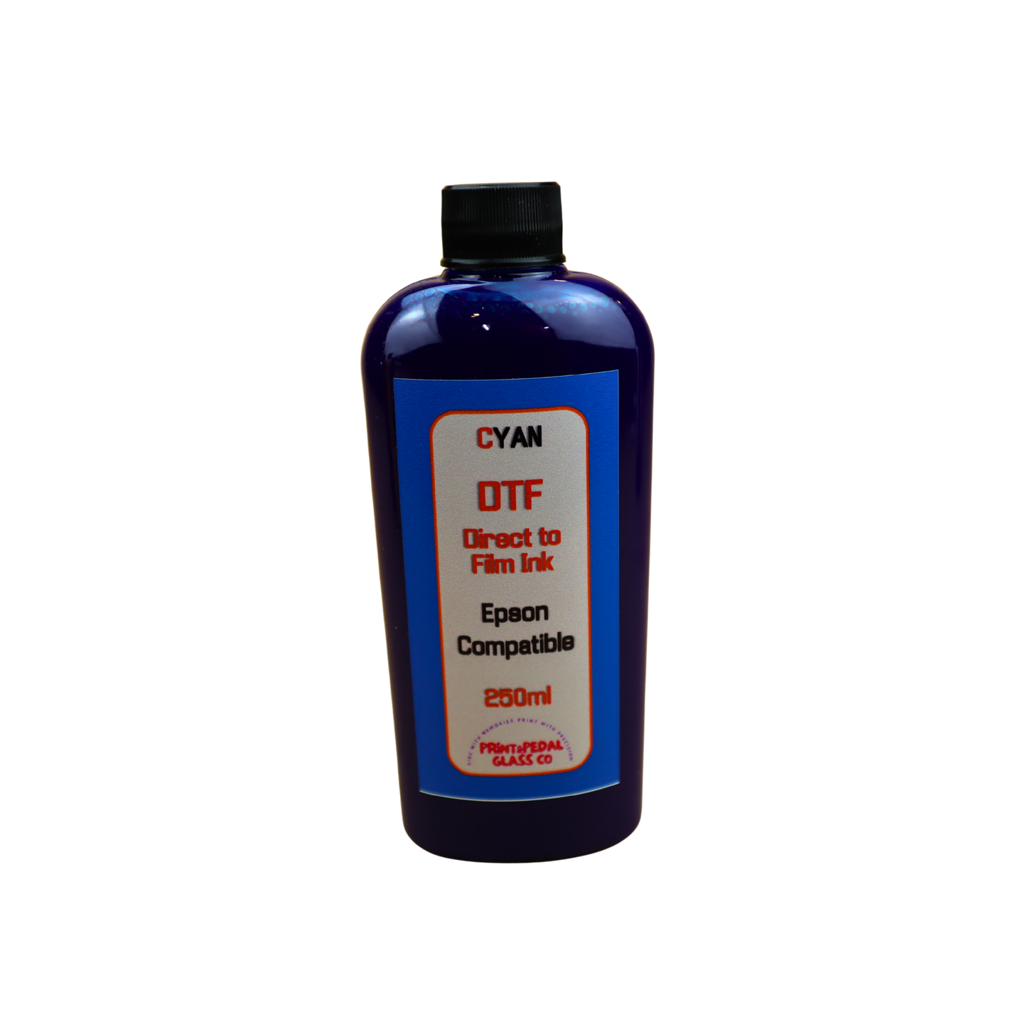 Cyan 250ml bottle DTF Direct to Film Ink for Epson printers or printers with Epson Print Head