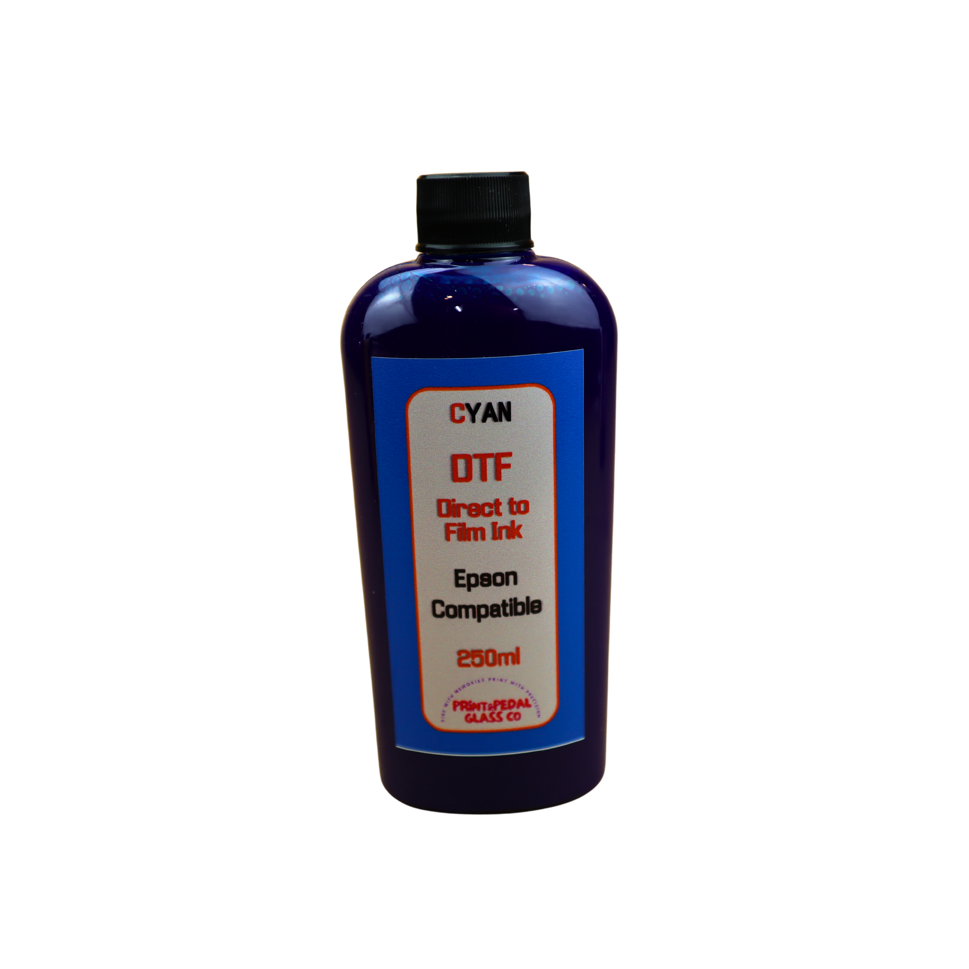 Cyan 250ml bottle DTF Direct to Film Ink for Epson printers or printers with Epson Print Head