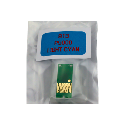 Light Cyan Chips for T913 Epson SureColor P5000 Refillable Ink Cartridges