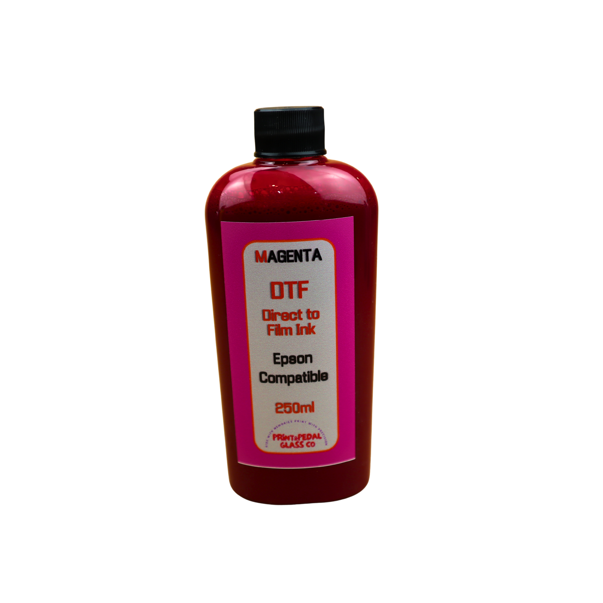 Magenta 250ml bottle DTF Direct to Film Ink for Epson printers or printers with Epson Print Head