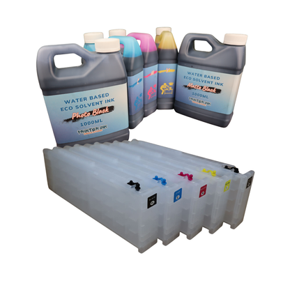 5 1000ml bottles Eco Solvent Water Based Ink 5 Refillable Ink Cartridges for Epson SureColor T3000 T5000 T7000 printers