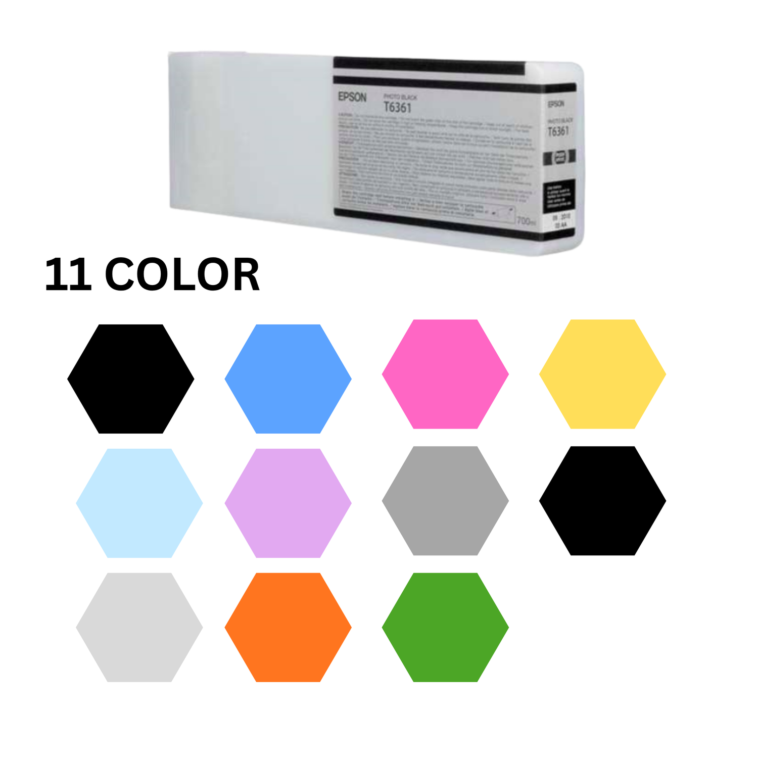 11 Color T636 Remanufactured Pigment Ink Cartridges 700ml for Epson Stylus Pro 7900 9900 Printers