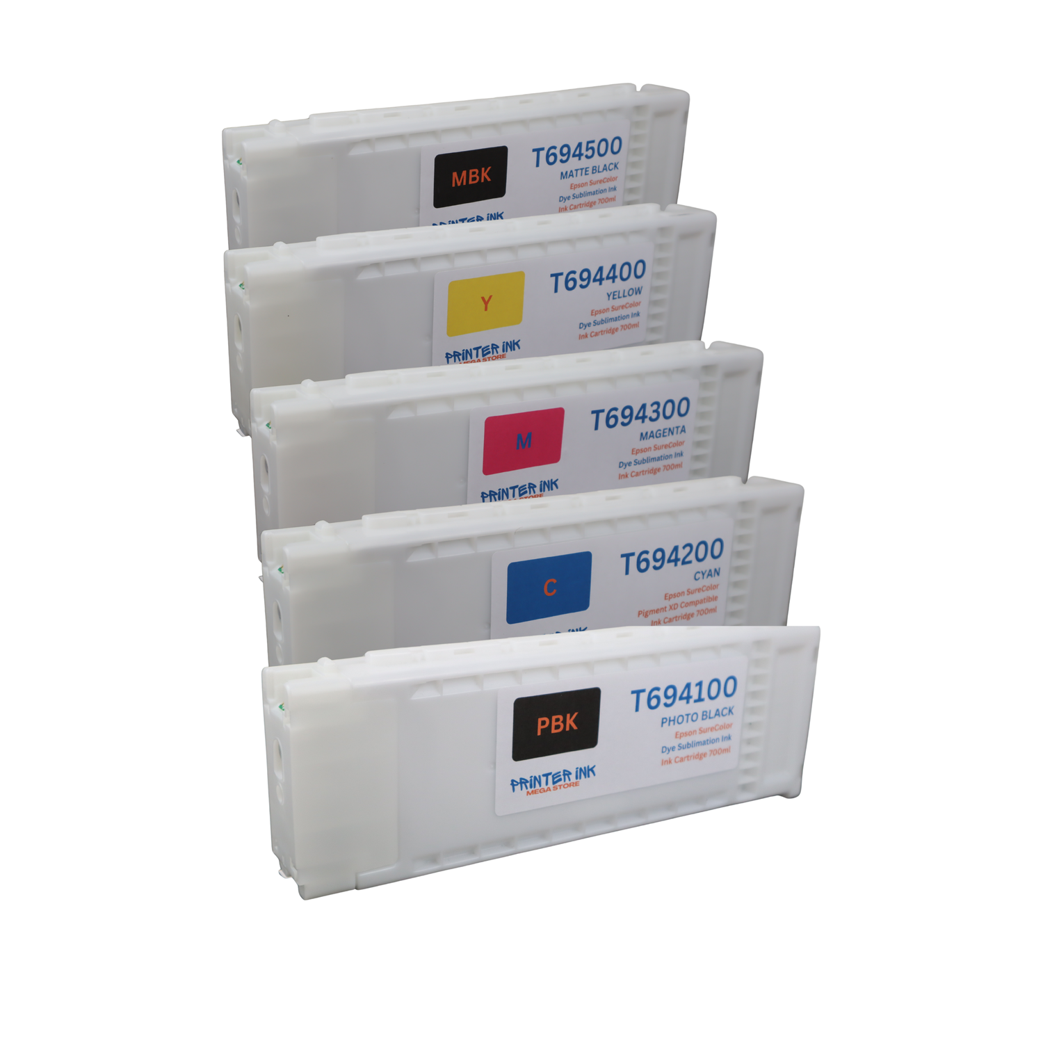 5- Dye Sublimation Ink filled T694 Cartridges for Epson SureColor T3270 T5270 T7270 printers