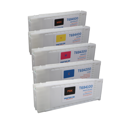 5- Dye Sublimation Ink filled T694 Cartridges for Epson SureColor T3270 T5270 T7270 printers