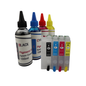4 100ml bottles Pigment Ink 4 Refillable Ink Cartridges for Epson WorkForce WF-7010 WF-7510 WF-7520 Printers