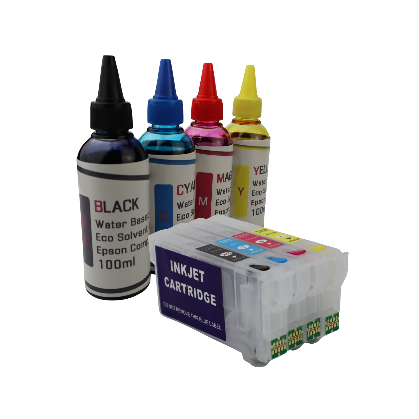 4 100ml Eco Solvent Water Based Ink 4 Cartridges for Epson WorkForce Pro WF-7310 WF-7820 WF-7840