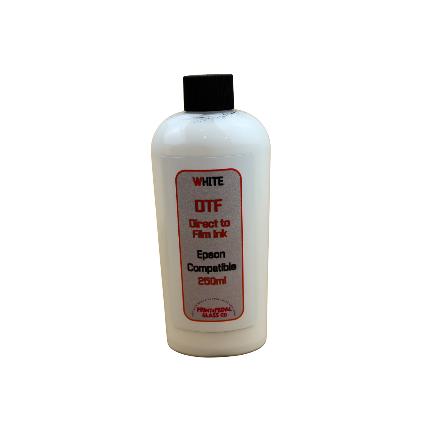 White 250ml bottle DTF Direct to Film Ink for Epson printers or printers with Epson Print Head