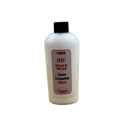 White 250ml bottle DTF Direct to Film Ink for Epson printers or printers with Epson Print Head