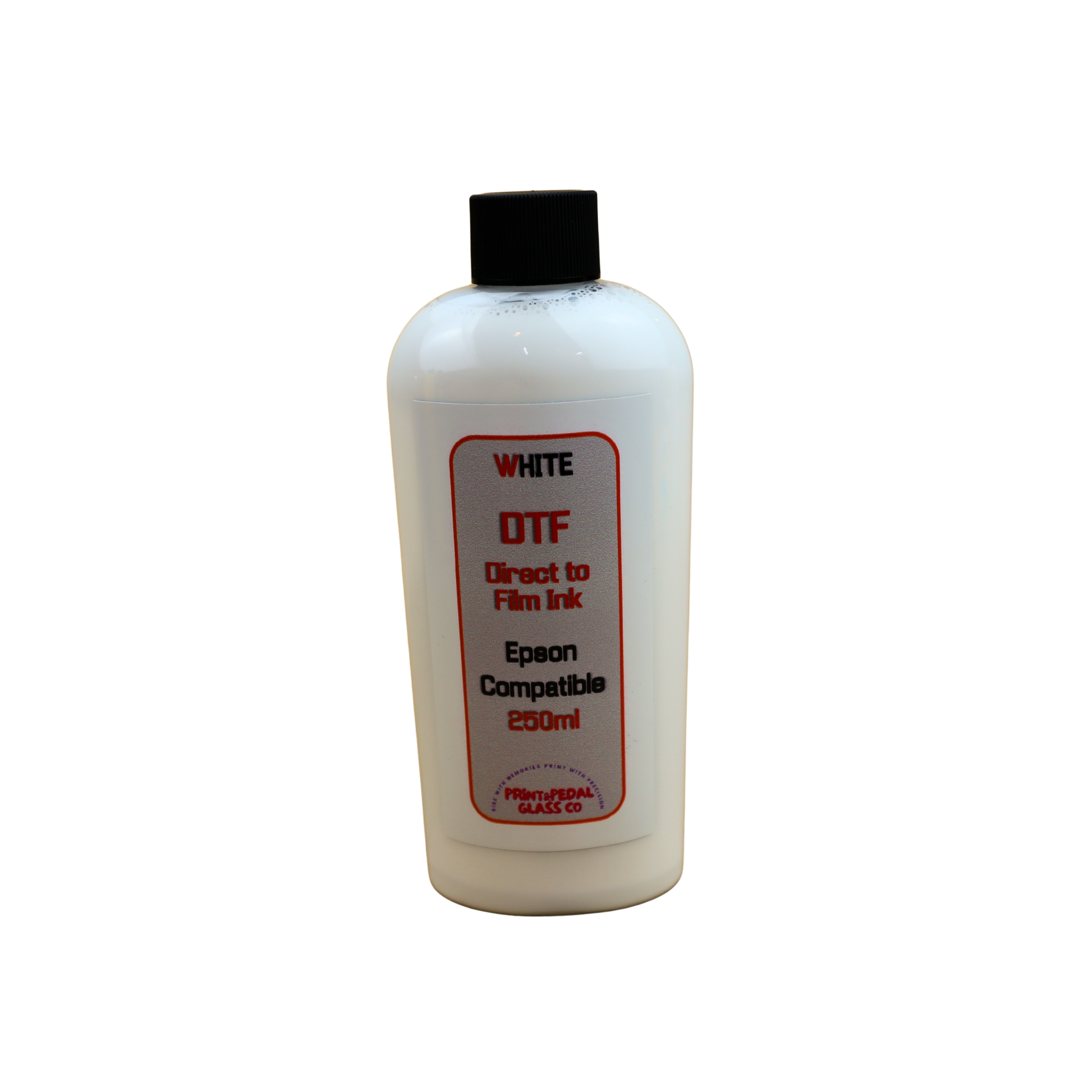 White 250ml bottle DTF Direct to Film Ink for Epson printers or printers with Epson Print Head