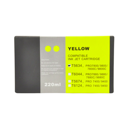 Yellow T603 remanufactured Pigment Ink Cartridge for Epson Stylus Pro 7800 9800 Printer