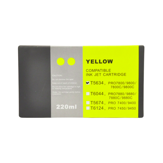 Yellow T603 remanufactured Pigment Ink Cartridge for Epson Stylus Pro 7800 9800 Printer
