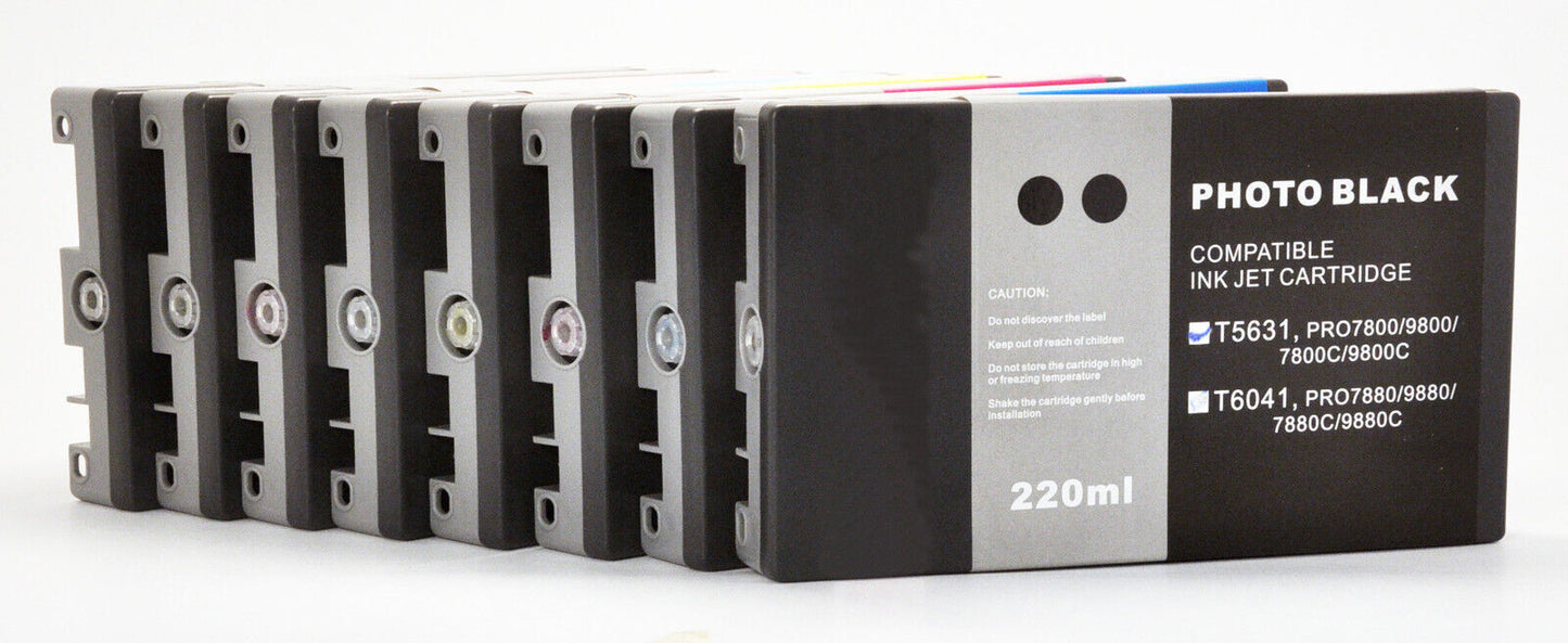 8X220ml Epson Stylus Pro 7800 9800 Printer K3 Pigment UltraChrome Cartridges Ink.