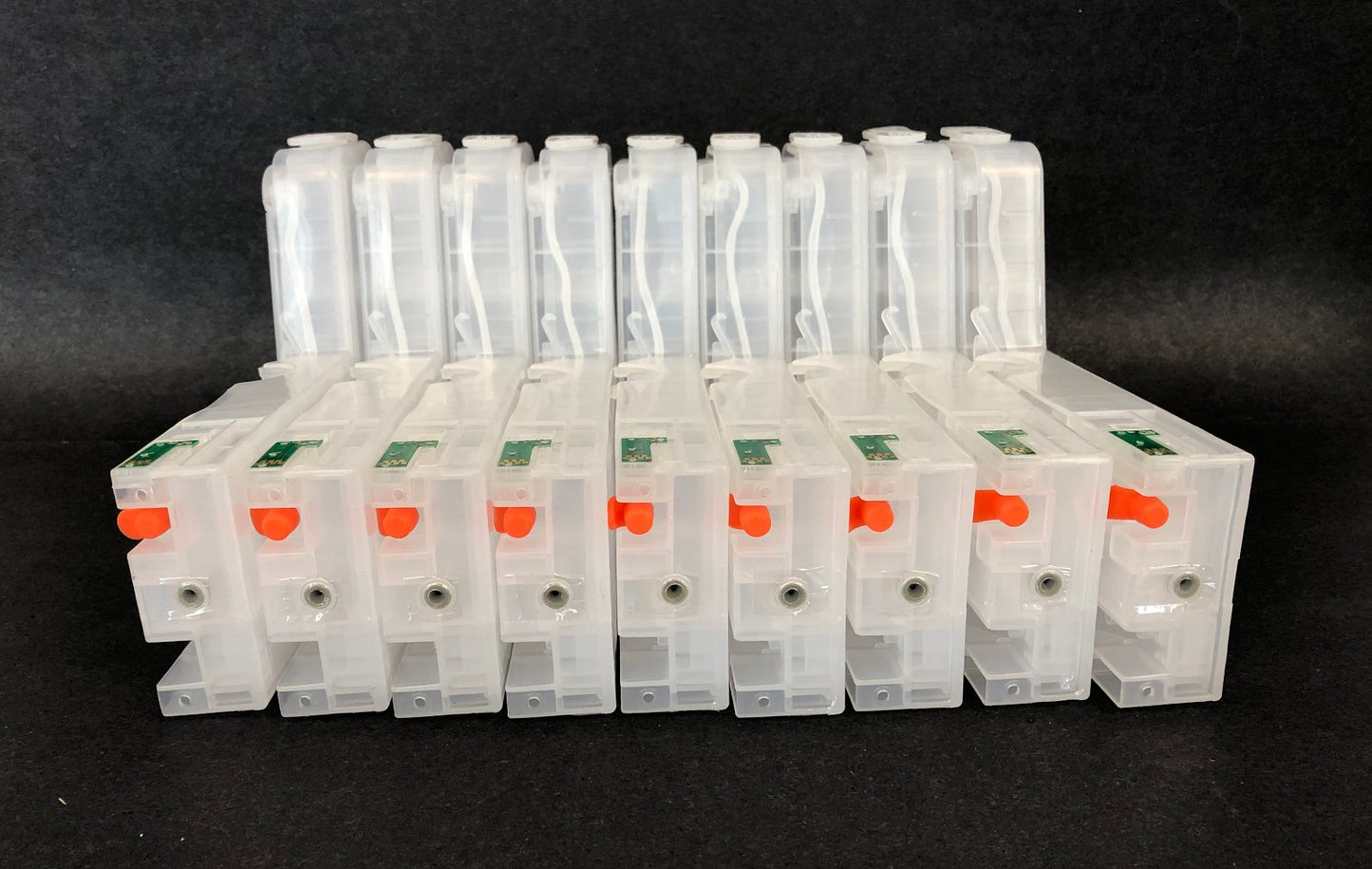 9X280ml Large Refillable Cartridge Epson Stylus Pro 3880 Chipless DTF K3 All Ink.