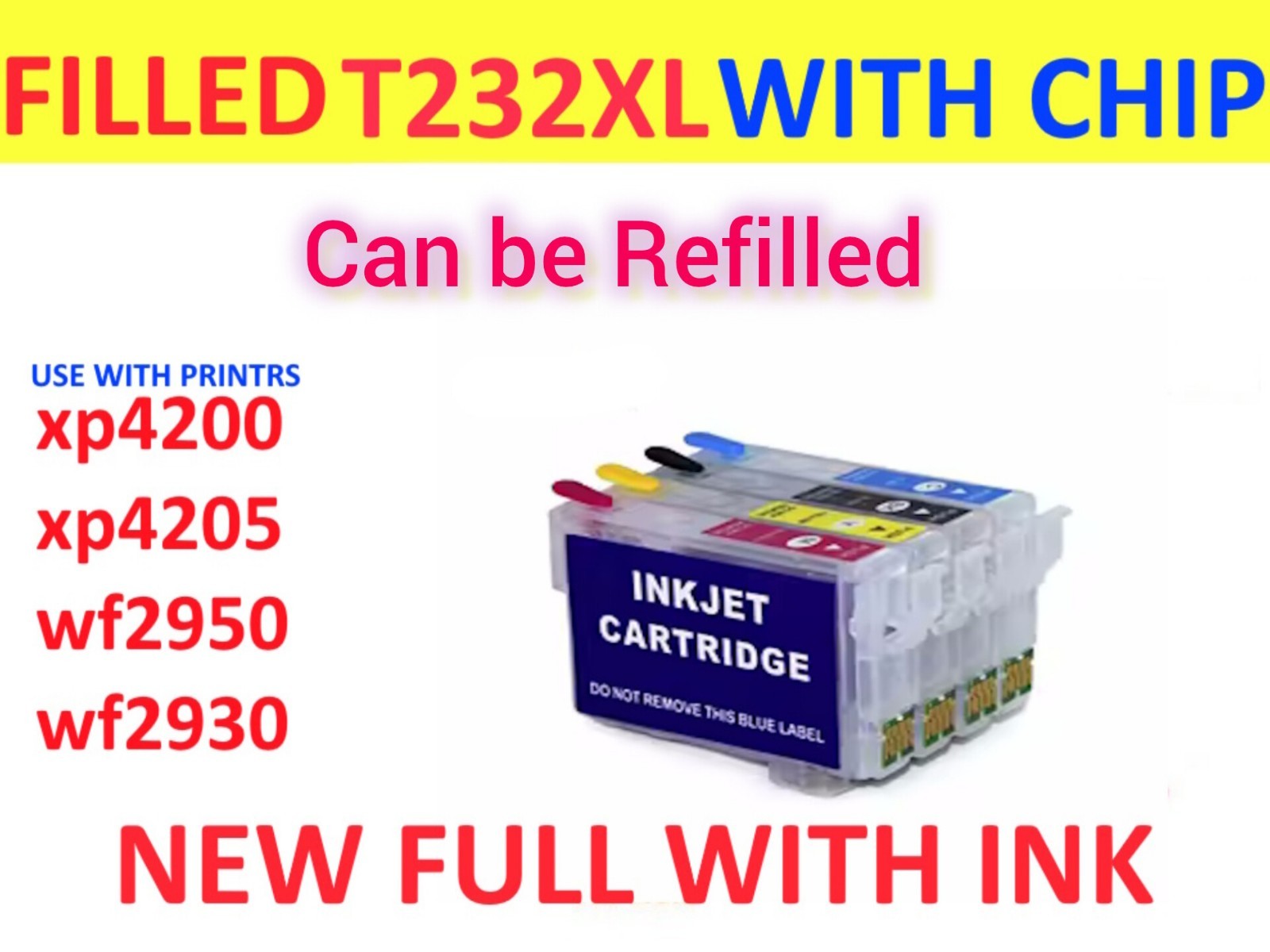 full 5PK 232XL 232 XL T232XL Ink Cartridges for  WF-2930 WF-2950 XP-4200 XP-4205.