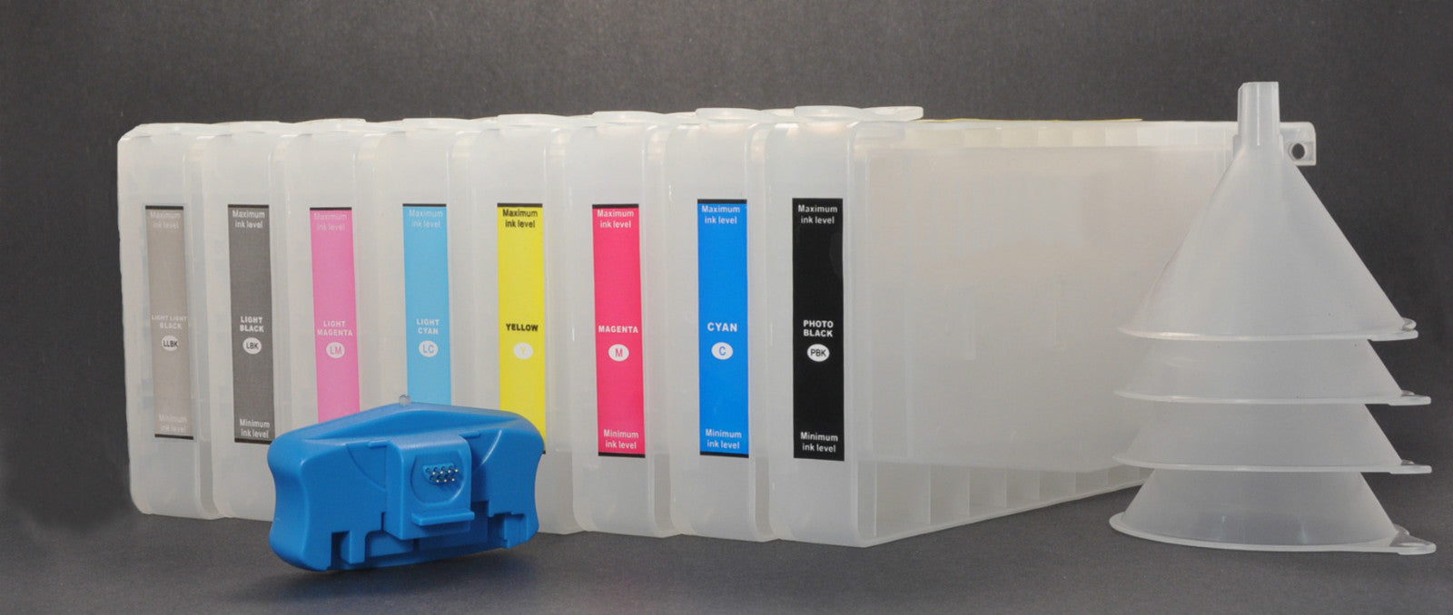 8x300ml Refillable Pigment Ink Cartridges Stylus Pro4800,UltraChrom K3+Resetter.