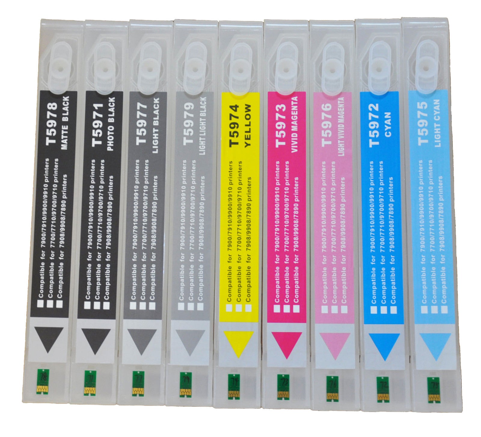 9pcs Refillable DTF HDR Pigment ink Cartridges fr Epson Stylus 7890/9890 Printer.