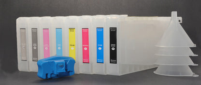 8x350ml Pigment K3 Refillable Ink Cartridges for Stylus Pro 7800/9800+Resetter.