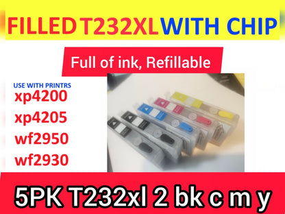 full 5PK 232XL 232 XL T232XL Ink Cartridges for  WF-2930 WF-2950 XP-4200 XP-4205.