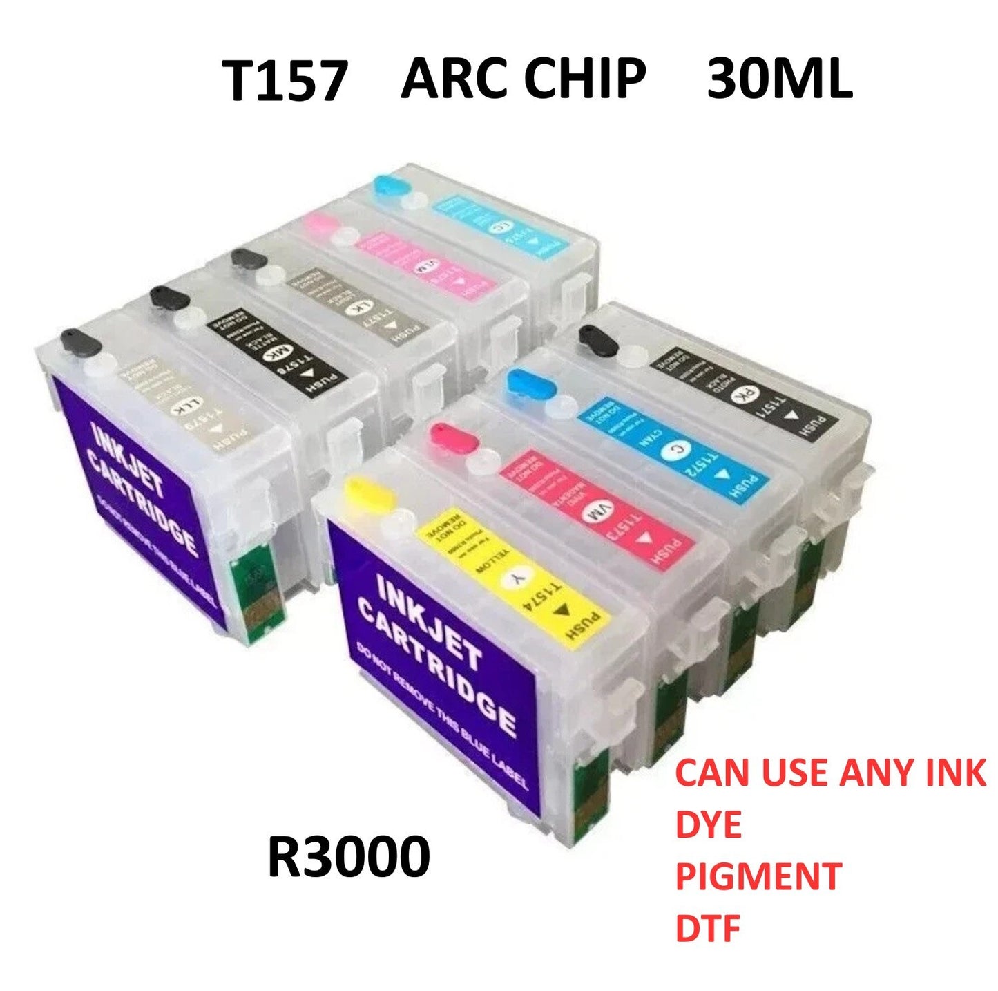 EMPTY For R3000 ,157 with ARC chip T157,  INK empty Ink Cartridge.