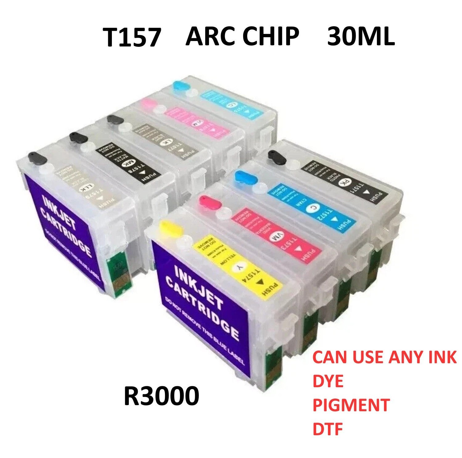 EMPTY For R3000 ,157 with ARC chip T157,  INK empty Ink Cartridge.